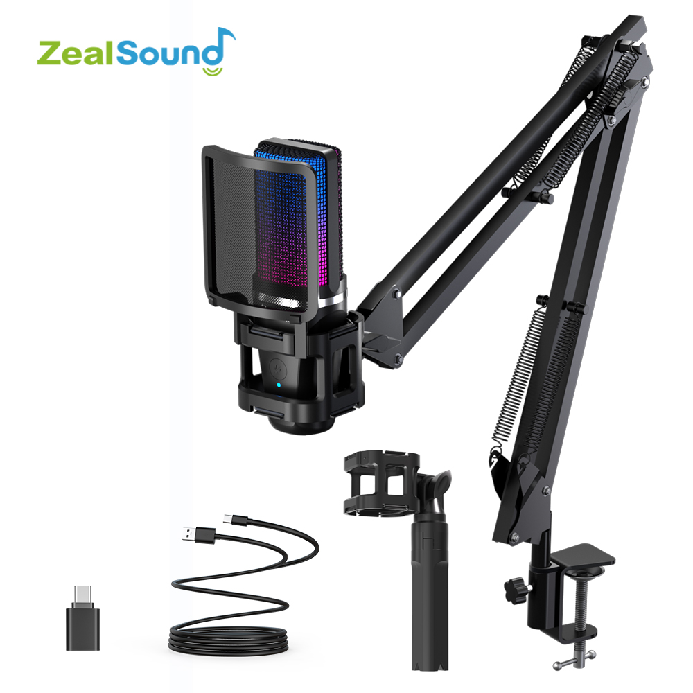 Profession elle USB-Streaming-Podcast-PC-Mikrofon-Studio-Niere-Kondensator-Mikrofon-Kit mit Boom-Arm für Aufnahme-YouTube