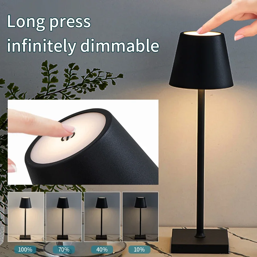 Hotel Schnurlose LED Wiederaufladbare Touch Tischlampe 3 Farben Nachttisch Kreative Umgebungslichter Led Schreibtischlampe Bar Outdoor Dekor Licht
