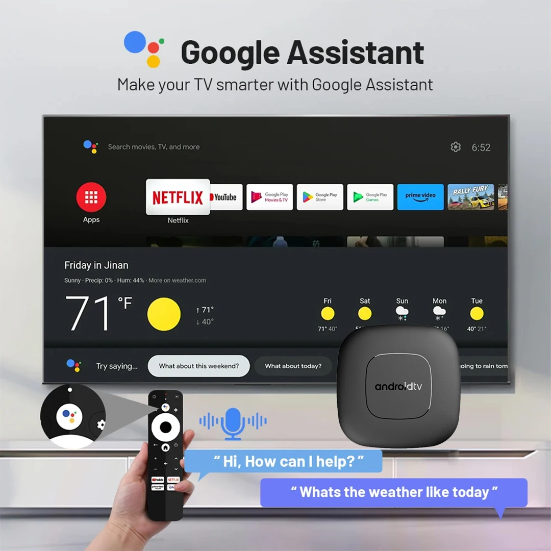 Global Version Mortal T1 Smart Streaming Media Player TV Box Bluetooth Google Assistant Android13 AllwinnerH313 2.4G&5G Wifi 4K