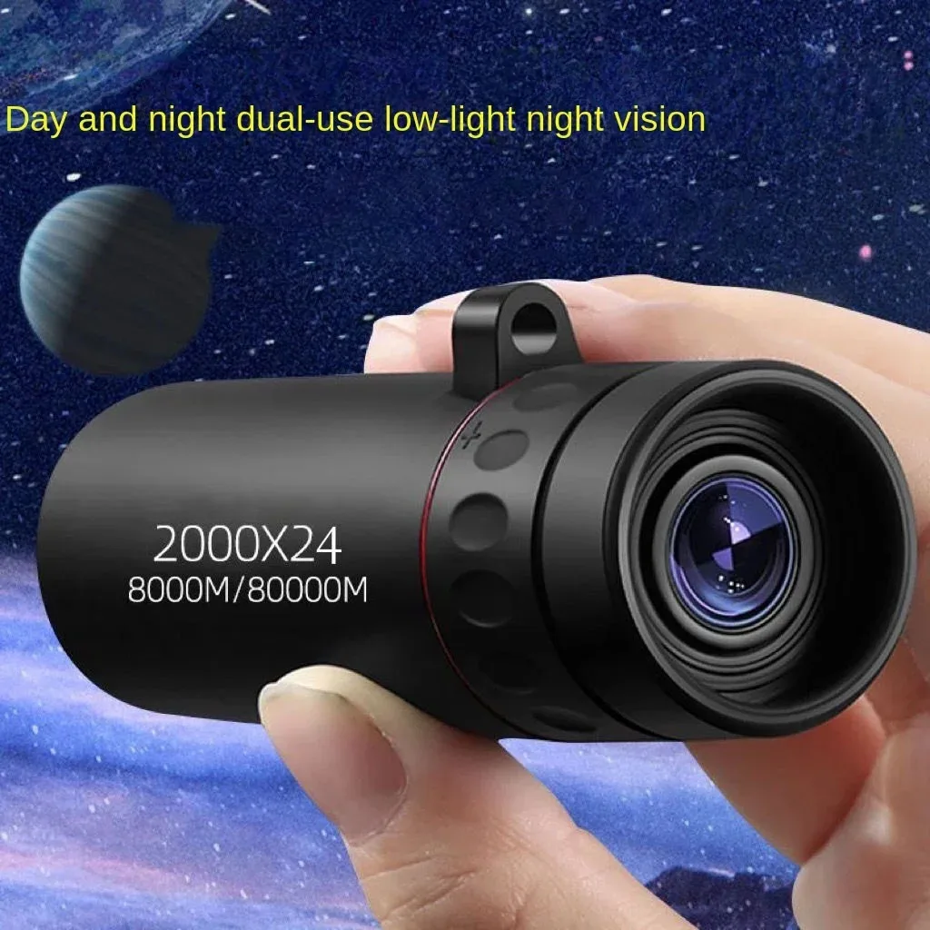 Telescopio monoculare HD 2000x24 Mini telescopio portatile per telefono cellulare con supporto Telescopi per birdwatching da caccia da campeggio all'aperto
