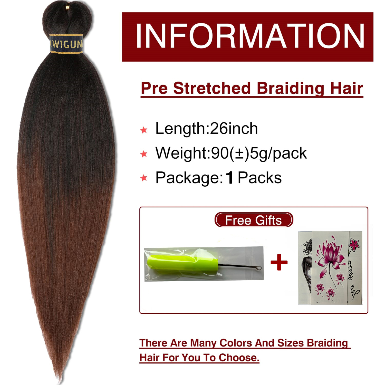 Wigundle 26 Zoll 90 g vorgedehnte Jumbo-Flechthaarbox Twist Braids Großhandel Xpression synthetische Haarverlängerungen für Frauen
