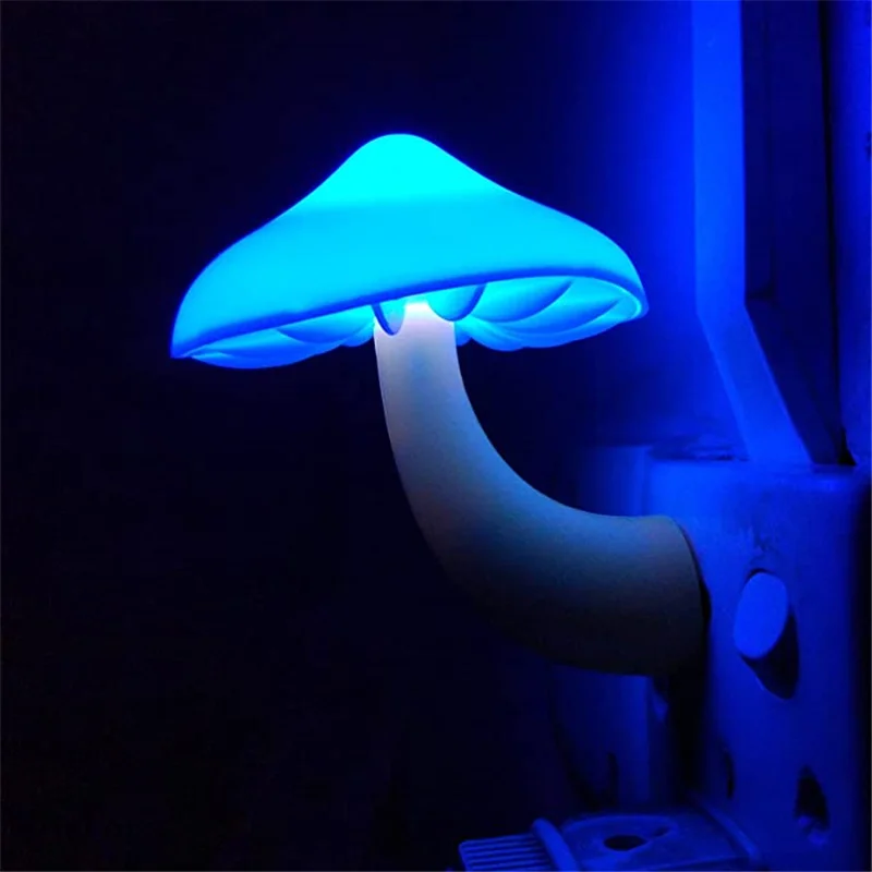 Luces LED de noche con forma de seta, Sensor automático, decoración para dormitorio, lámparas de pared, Sensor de control de luz, luz para dormitorio