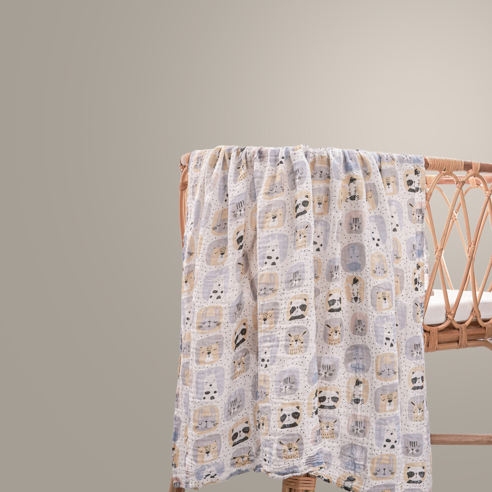 HappyFlute 1 pz Mussola Fibra di Cotone Fasciatoio per Neonato Coperta Avvolgente per Neonato 120x110 cm