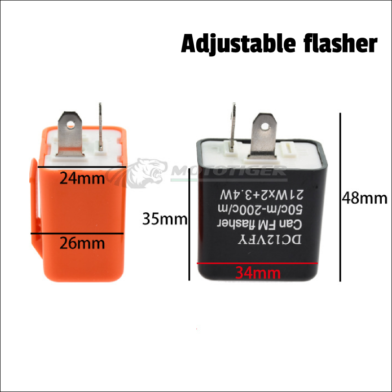 Motorfiets LED Knipperlichtrelais Verstelbare Frequentie Vierkant Knipperend Knipperlicht Motorfiets Led-verlichting Richtingaanwijzer 12V Flash