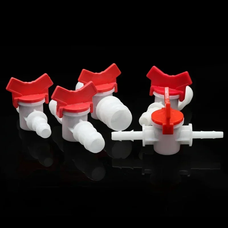 1 Uds 4mm 6mm 8mm 10mm 12mm 16mm 20mm 25mm espiga de manguera de PVC válvula de bola de plástico bidireccional acuario jardín Micro conector de riego