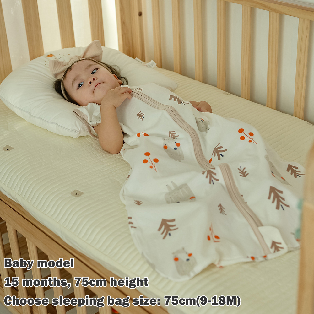 아기 침낭 여름 얇은 아기 Sleepsack 어린이 잠옷 안티 킥 담요 3-18 개월 별 하늘 만화 인쇄 100% 면