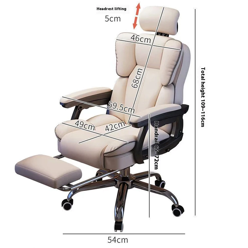 Cadeira de apoio para os pés Encosto de cabeça ergonômico Cadeiras de assento para jogos Encosto de mesa de computador 360 °   Móveis ergonômicos de silla com apoio de braço giratório 3D