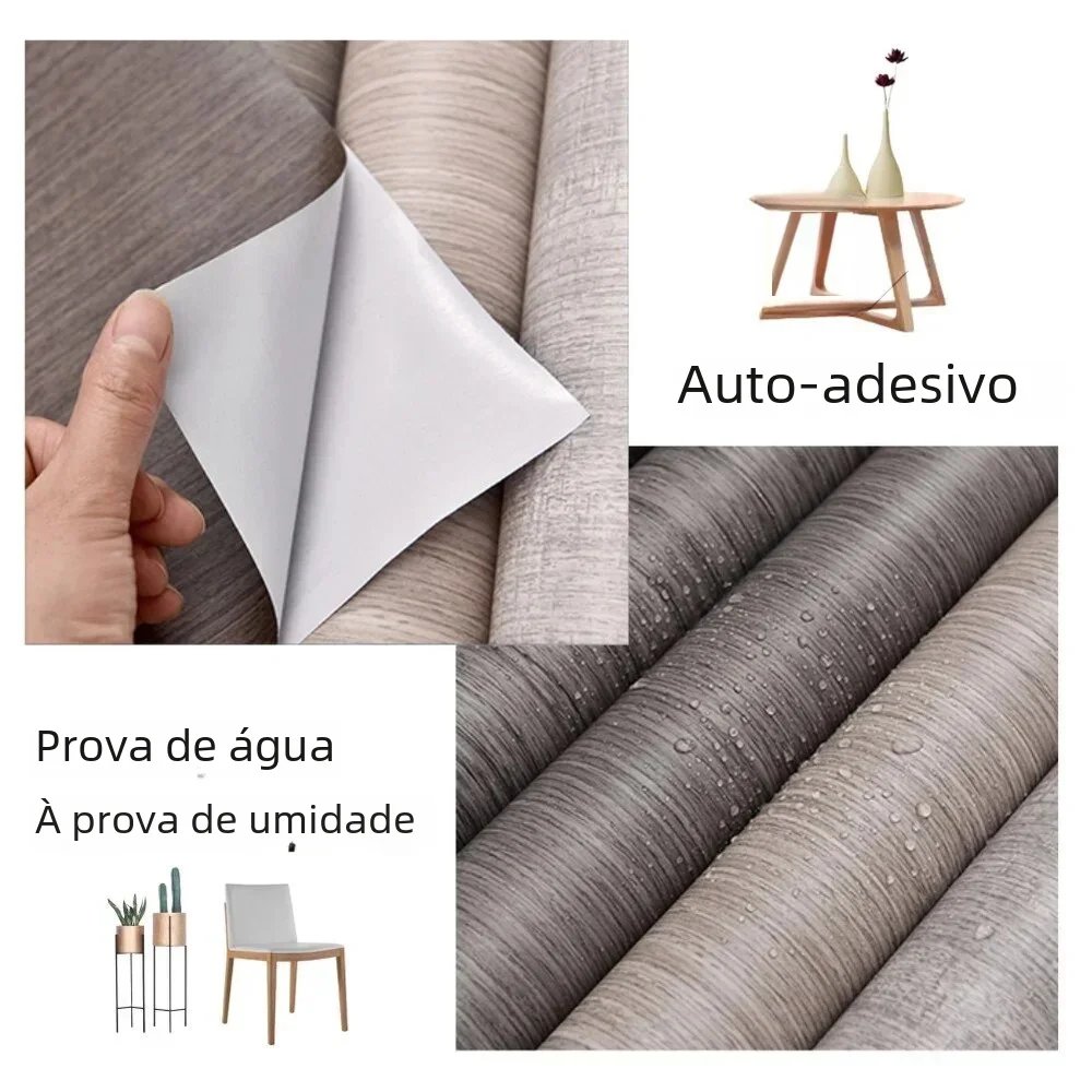 90 largura grão de madeira porta adesivos para guarda-roupa armário mesa móveis à prova dwaterproof água pvc auto adesivo papel parede decoração casa