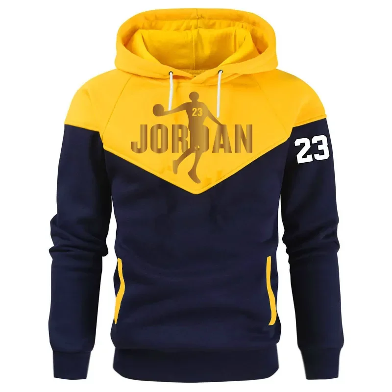 Sudadera con capucha informal para hombre y mujer, Jersey holgado y cómodo de talla grande con estampado de retazos y cordón, otoño/invierno 2024