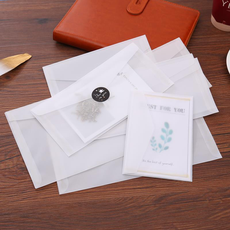 10 Cái/lốc Tùy Chỉnh Trong Suốt Bao Da Ốp Lưng Trong Mờ Giấy Bao Thư Bộ Chữ Vintage Cưới Lời Mời Bao Thư Để Thẻ