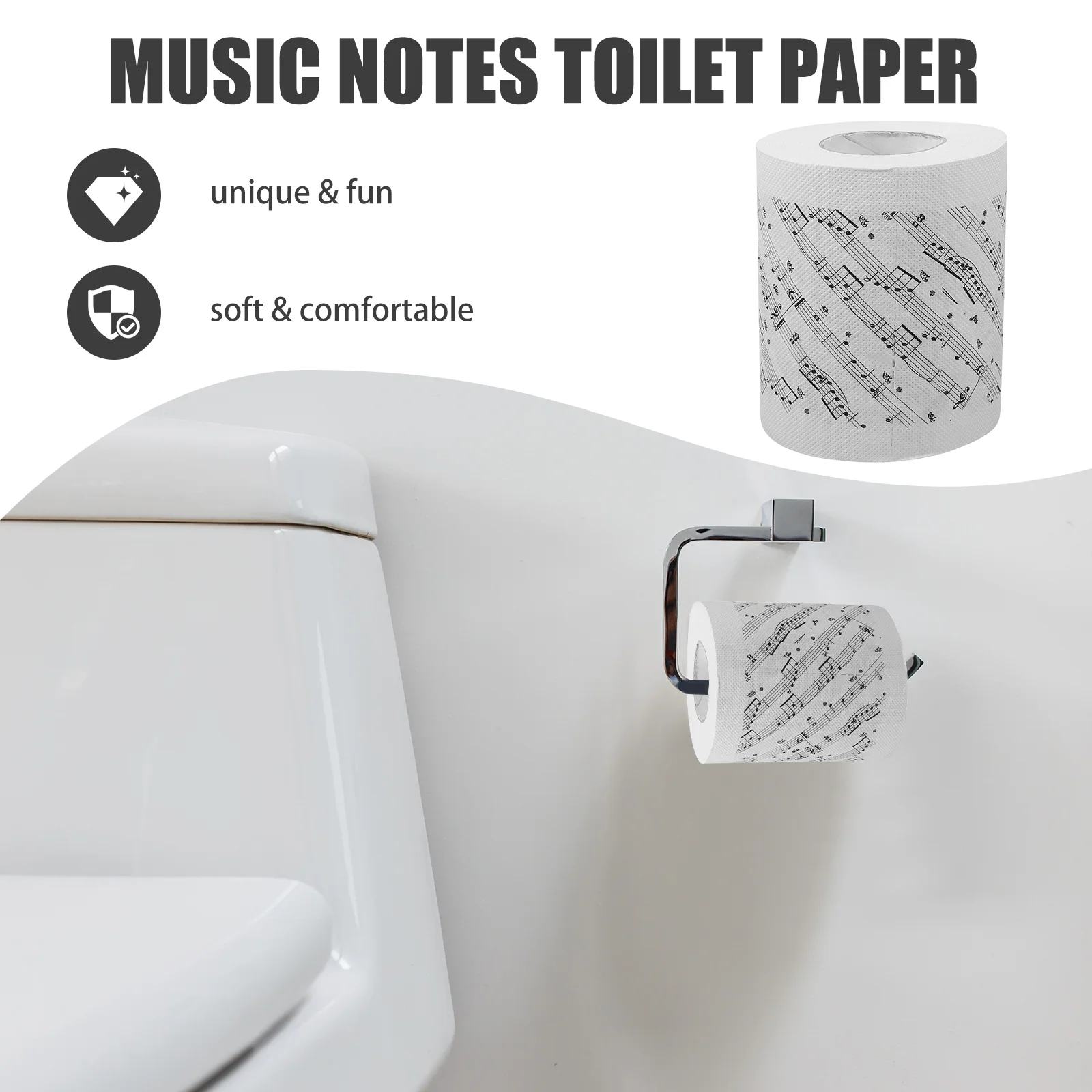  Musical Note Toilet Paper Tissue Printed Papers Table Napkins Notes Pattern Towel Roll