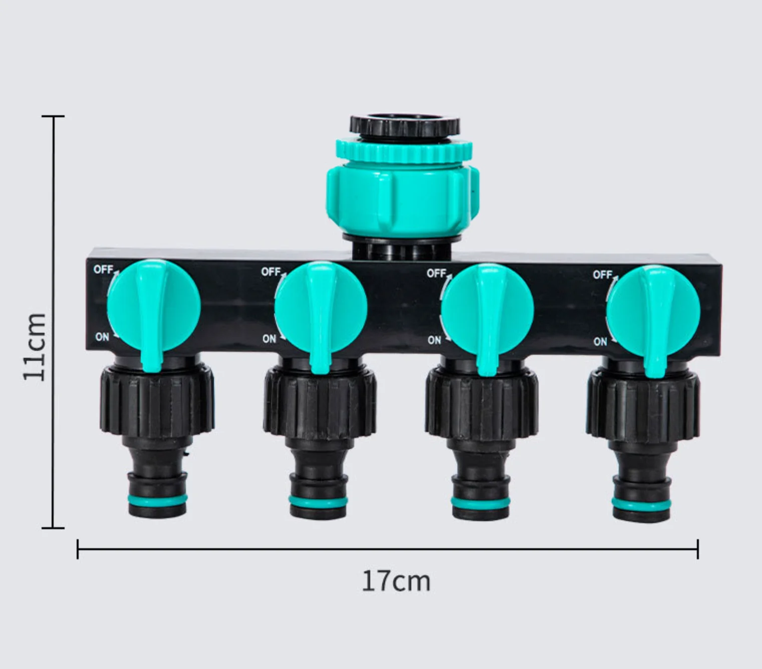 Divisores de agua de 4 vías, rosca de 1 "a 3/4" a 1/2 ", rosca estándar europea, conector de riego para jardín, válvula de accesorios