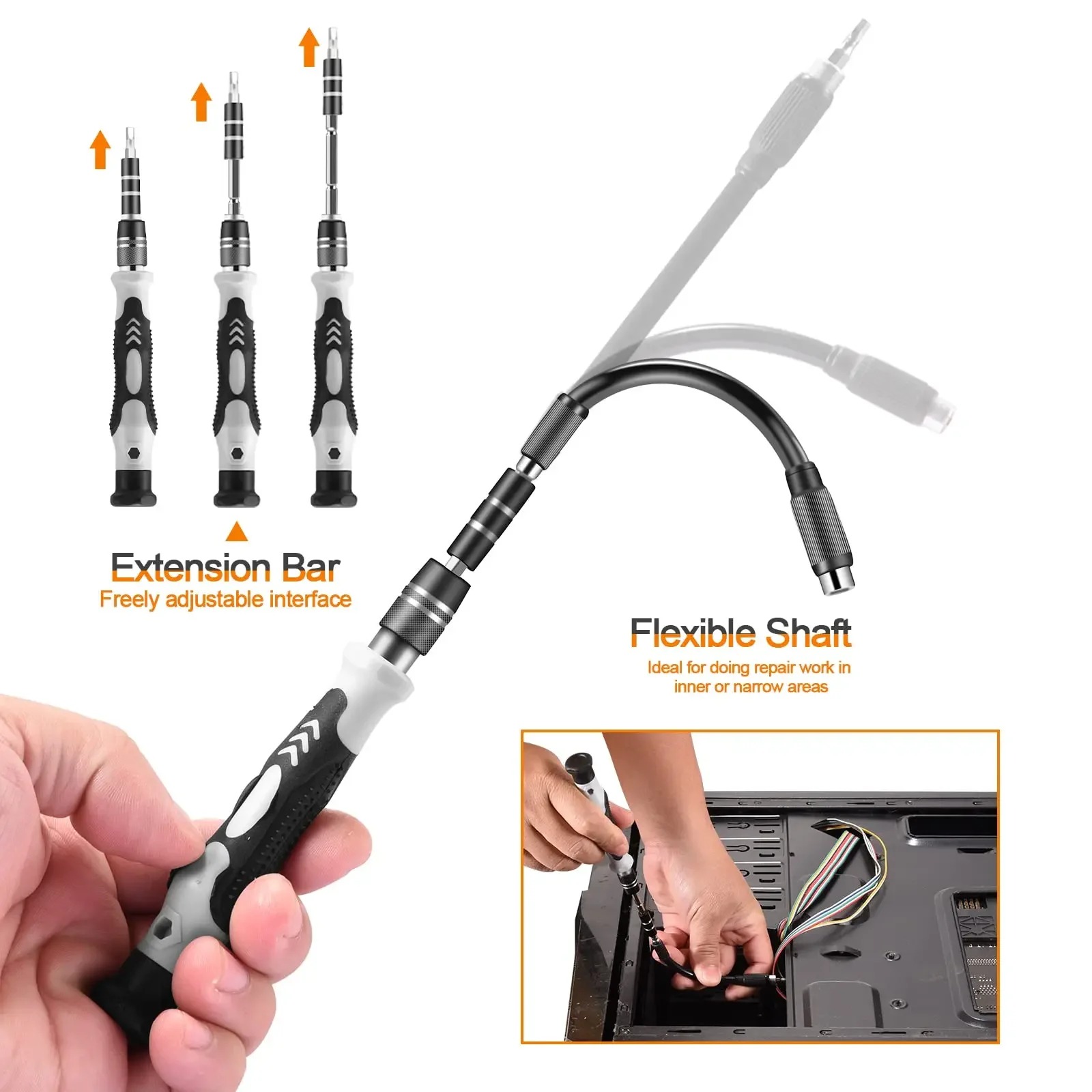 115 in 1 Precision Screwdriver Set Professional Multi-Function Repair Tool with 98 Magnetic Screw Driver Bits for iPhone Glasses