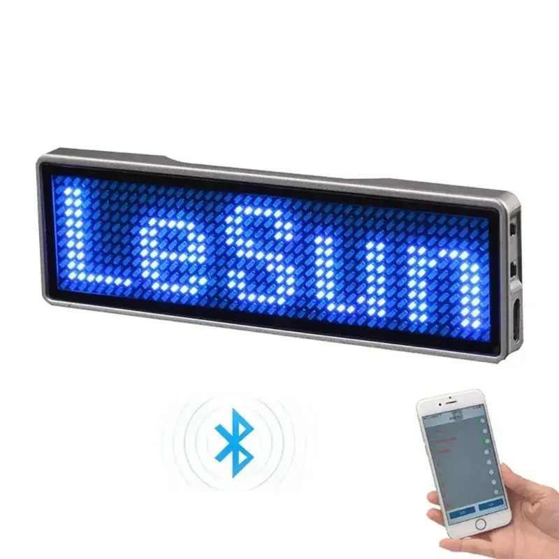 Wiederaufladbare Bluetooth Digital LED Abzeichen Insignia DIY programmierbare Scrolling Message Board Mini LED Display LED Namensschild