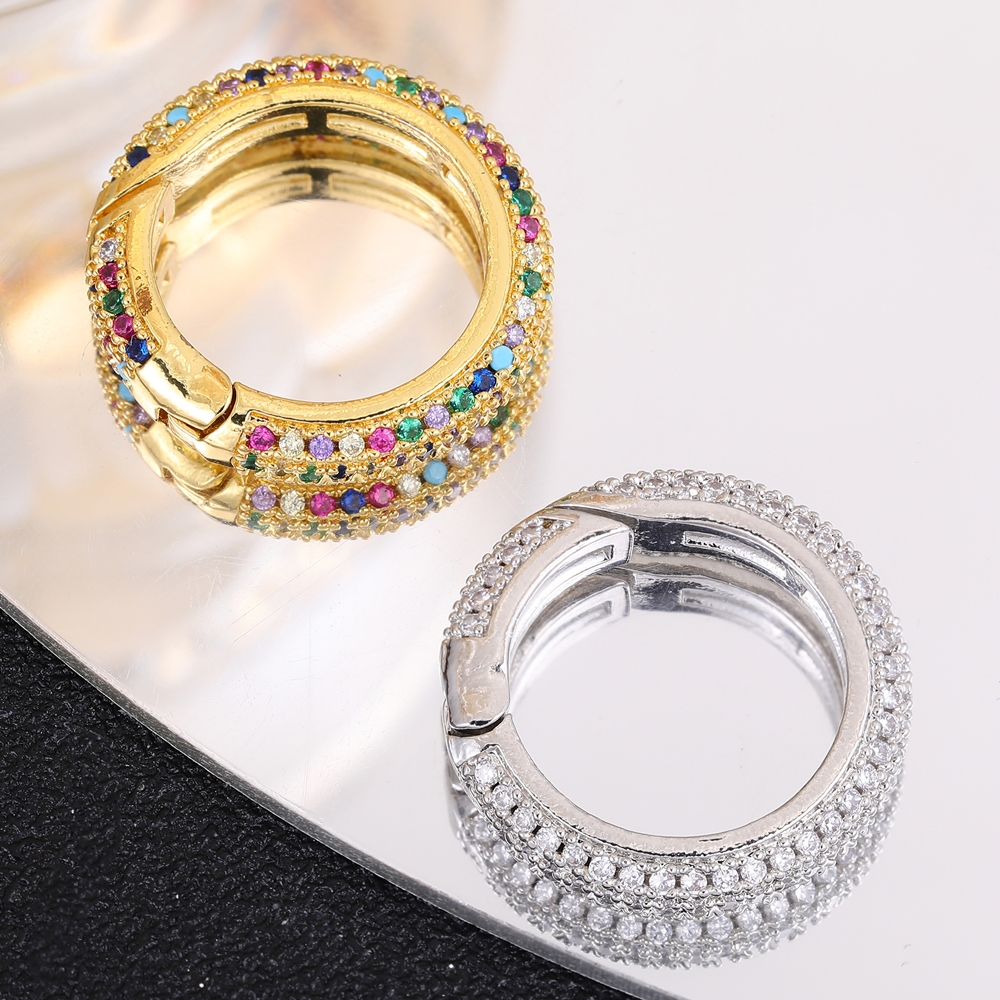 Juya Handmade Creative 18K Gold Plated Brass Screw Locks Carabiner Clasps Accessories For DIY Mesh Chains Pendant Jewelry Making