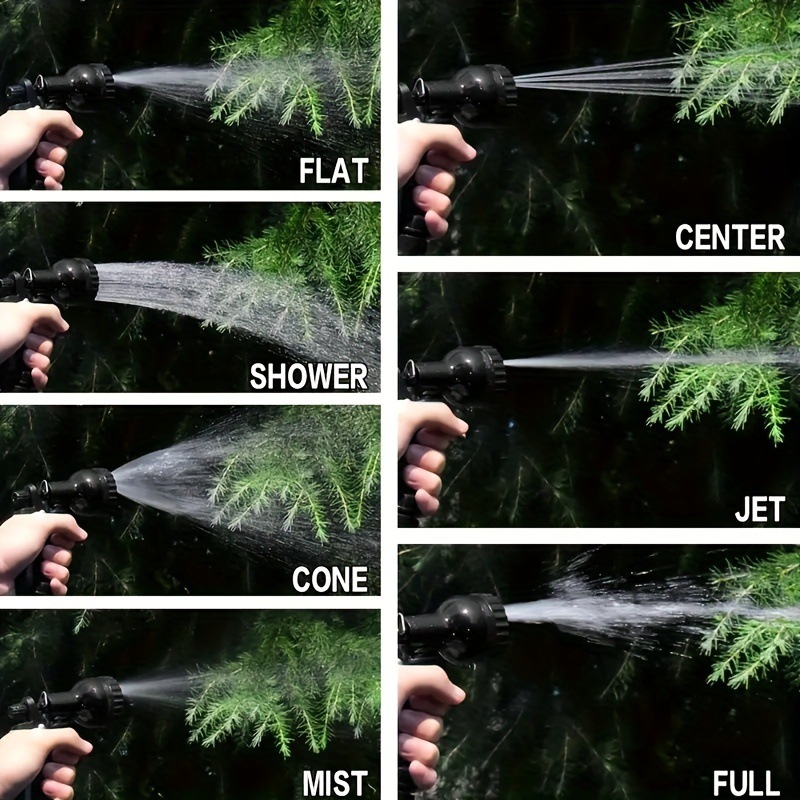 25/50/75/100 FT Pocket Hose Silver Bullet Turbo Shot Nozzle Multiple Spray Patterns Expandable Garden Hose  Fittings