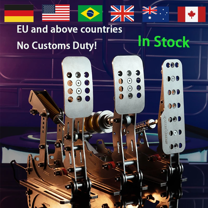 Педали SIMJACK Ultimate Педали для SIM-гонок Симулятор гонок на ПК Датчик давления Тензодатчик Гидравлическая педаль HE