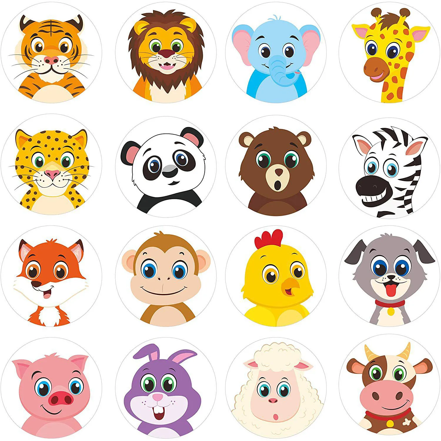 500 pces/rolo dos desenhos animados animais recompensa adesivos 2.5cm/1.0in diy decoração perfeito para aprender jogos notebook almofada geladeira presente selo etiquetas