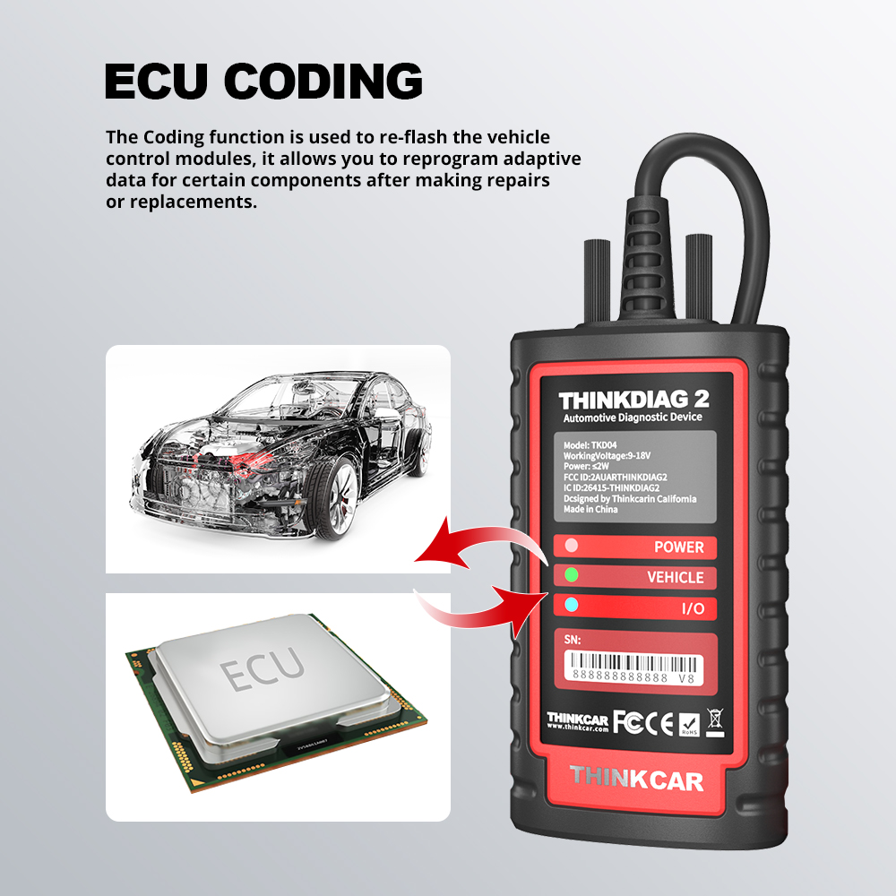 THINKCAR THINKDIAG 2/KINGBOLEN Ediag Plus CAN FD Alle Systeme 15 Reset-Dienste ECU-Codierung OBD2-Scanner Autodiagnosetool