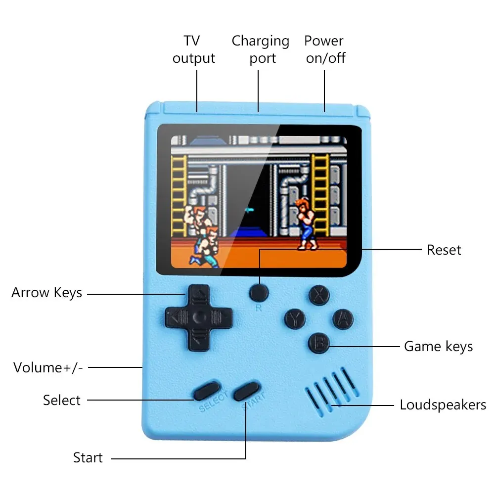 Console per videogiochi retrò con schermo LCD da 2,4 pollici Console per videogiochi portatile integrata da 400 pollici Regalo di Natale Natale