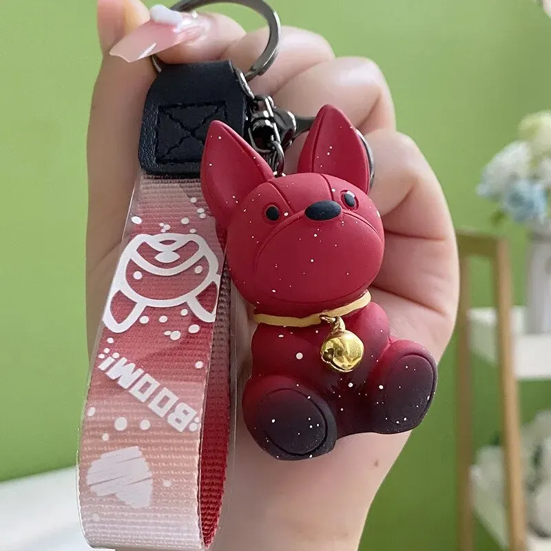ชิ้น Creative สีเปลี่ยนวิธีสุนัข Key CHAIN น่ารักกระเป๋าเป้สะพายหลังจี้รูปคู่จี้กุญแจรถ