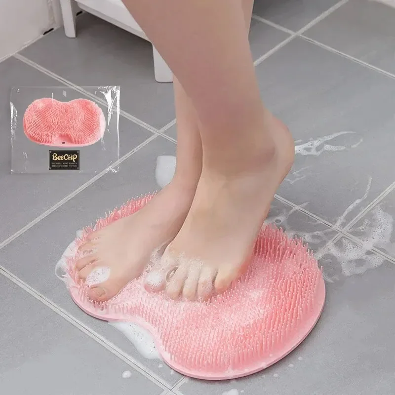 Multifuncional volta esfregando artefato escova de banho antiderrapante esteira ventosa esfregando volta banho de silicone massagem pé esfregando esteira