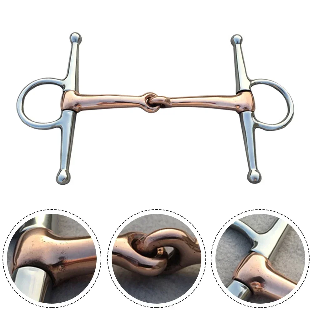1x 13cm Pferd Bit Edelstahl Voll-Wange Trense Bit Kupfer Mund Pferd Tack Pferd Bits Ausrüstung für Pferde NEUE