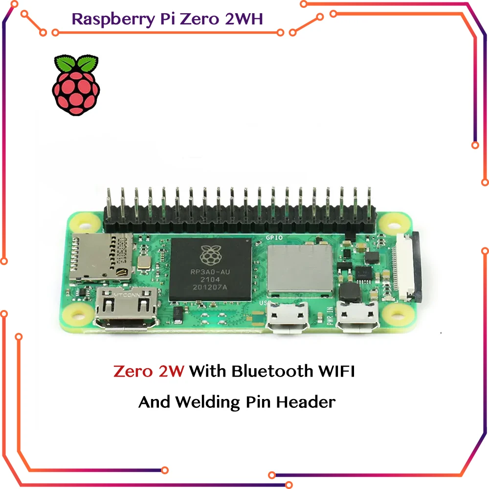 Raspberry Pi Zero 2 Вт / W / WH / 2WH WIFI Bluetooth-плата с процессором 1 ГГц 512 МБ ОЗУ Raspberry Pi Zero Версия 1.3