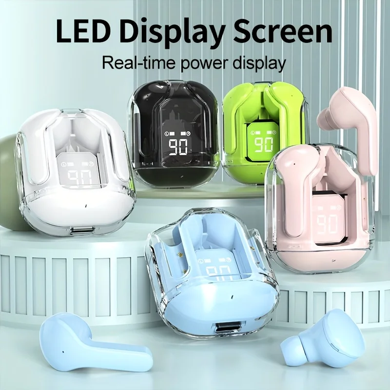 Miniauriculares inalámbricos T2 con pantalla Digital LED, cascos TWS con sonido estéreo, Bluetooth 5,3, compatibles con iPone, Xiaomi, Lenovo
