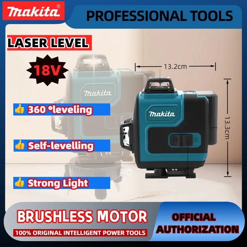 HOT Makita16-Line 360 Horizontal Vertical Cross Level High-Precision Green Light Laser High-Precision Wall-Mounted PortableTool