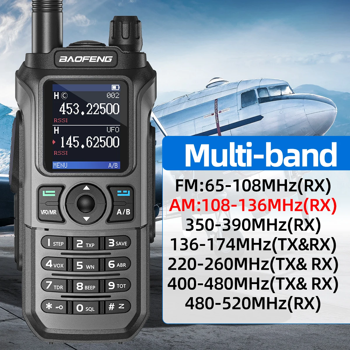 2x BAOFENG UV-21R Air Band Walkie Talkie Wireless Copy Frequency Type-C 999 Channels NOAA Long Range AM For UV-21 PRO Ham Radio