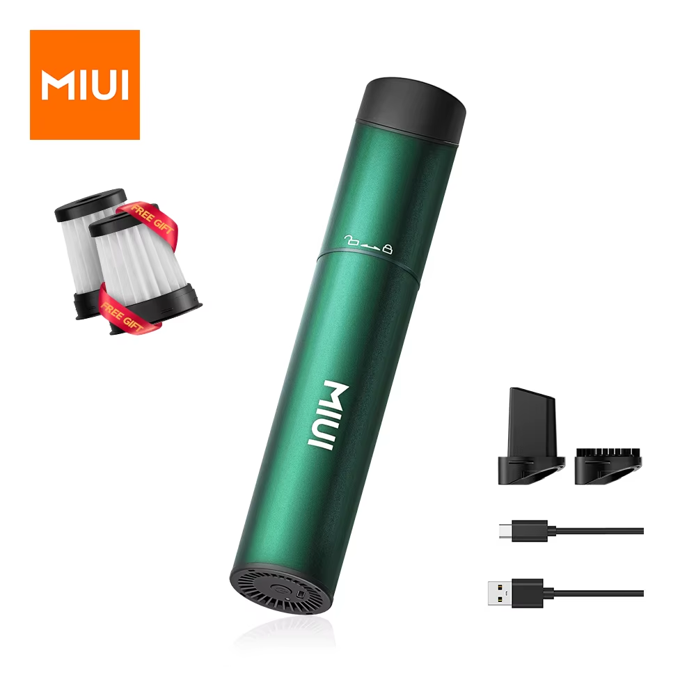 MIUI Mini Portable Vacuum Cleaner Cordless Handheld Vacuum with 3 Suction heads Easy to Clean for Desktop Keyboard & Car (USB)