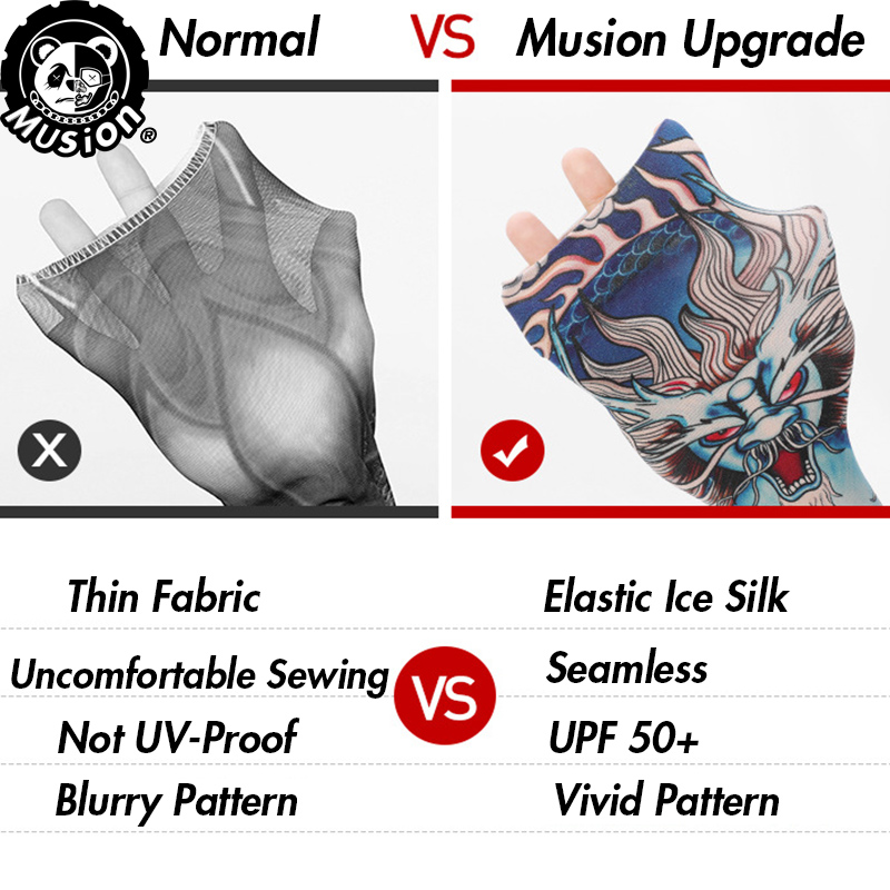 Musion 新しいシームレスタトゥースリーブ抗 UV ダストハンドソックスアームスリーブ釣りオートバイ自転車ユニセックスタトゥースリーブセットペア