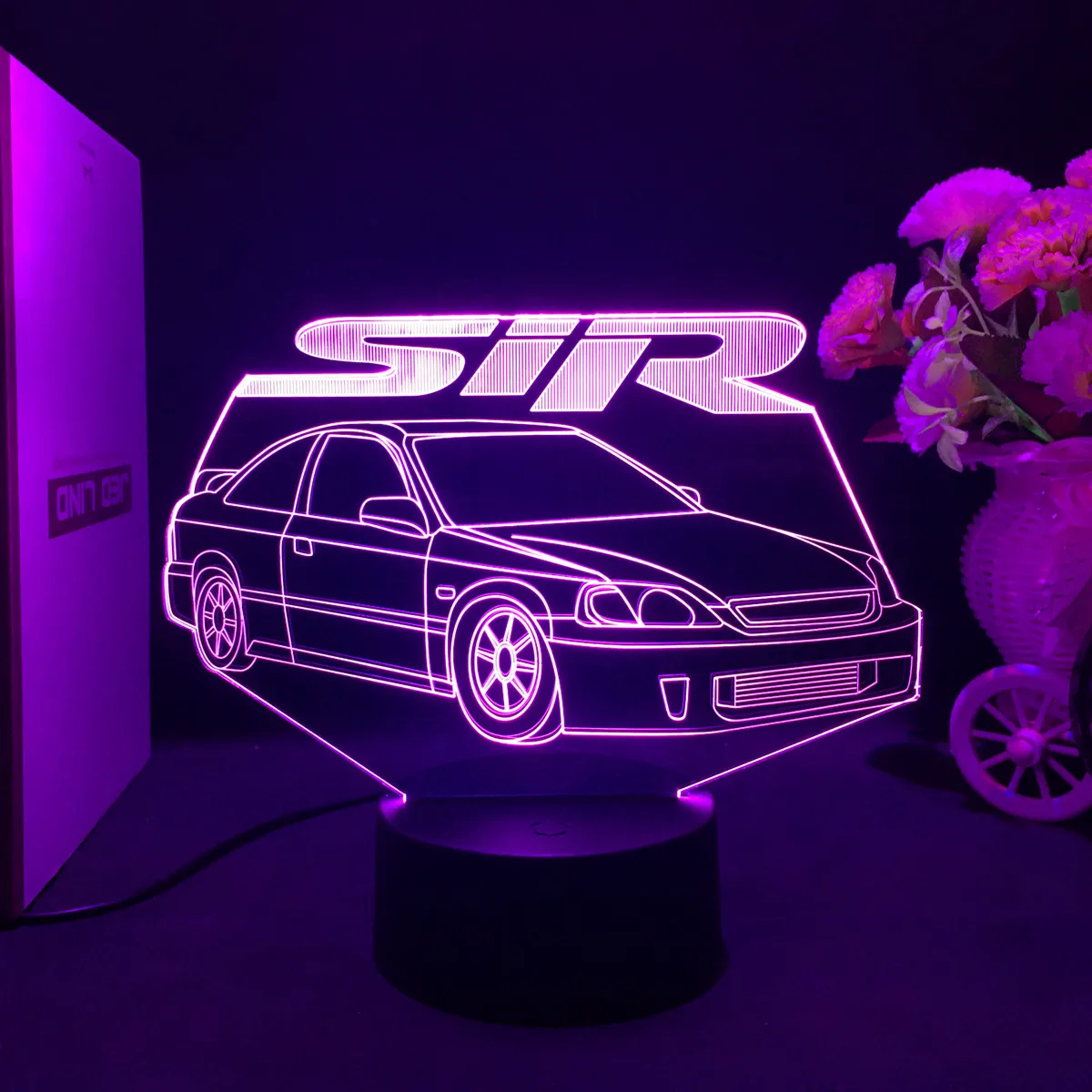Lámpara de ilusión 3d de coche deportivo para decoración de dormitorio de niños, luz nocturna con Sensor táctil, atmósfera, regalo de cumpleaños, supercoche, luz nocturna Led