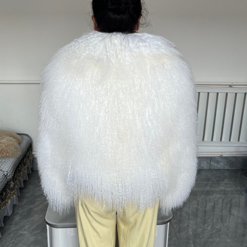 Beiziru Echte Mongoolse bontwinterjas voor dames, dikke warme modieuze jas met hoogwaardige kraag