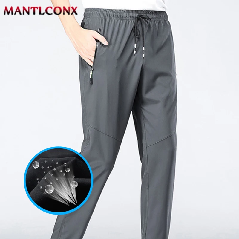 Cintura elástica jogger sweatpants masculino casual clássico esporte calças masculinas secagem rápida calças retas respirável plus size 4xl 5xl