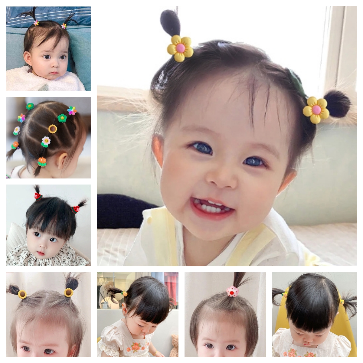 Faixa de cabeça elástica para crianças, sem danos ao cabelo, corda de cabelo feminina, menina, borracha, bebê, pequena, versão coreana