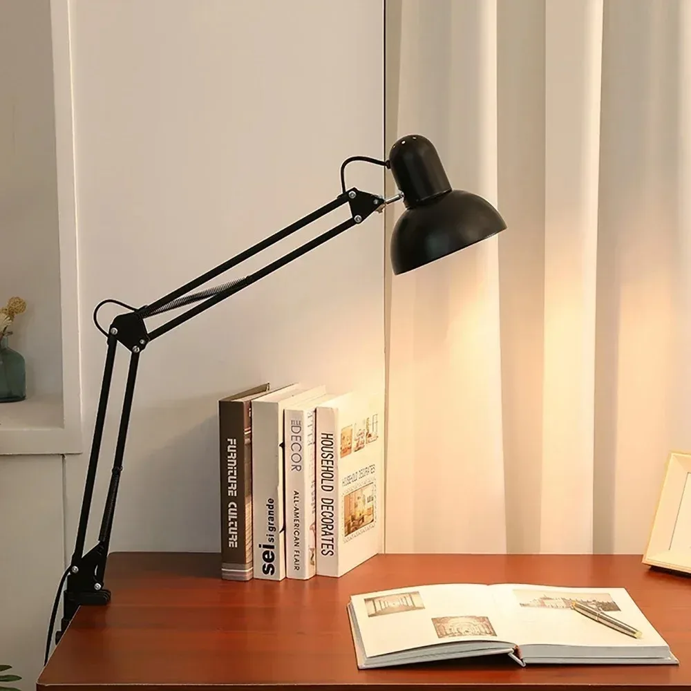 Lampada da scrivania a Led flessibile lampada da tavolo moderna per ufficio a casa lampada da lettura pieghevole regolabile per architetto in metallo