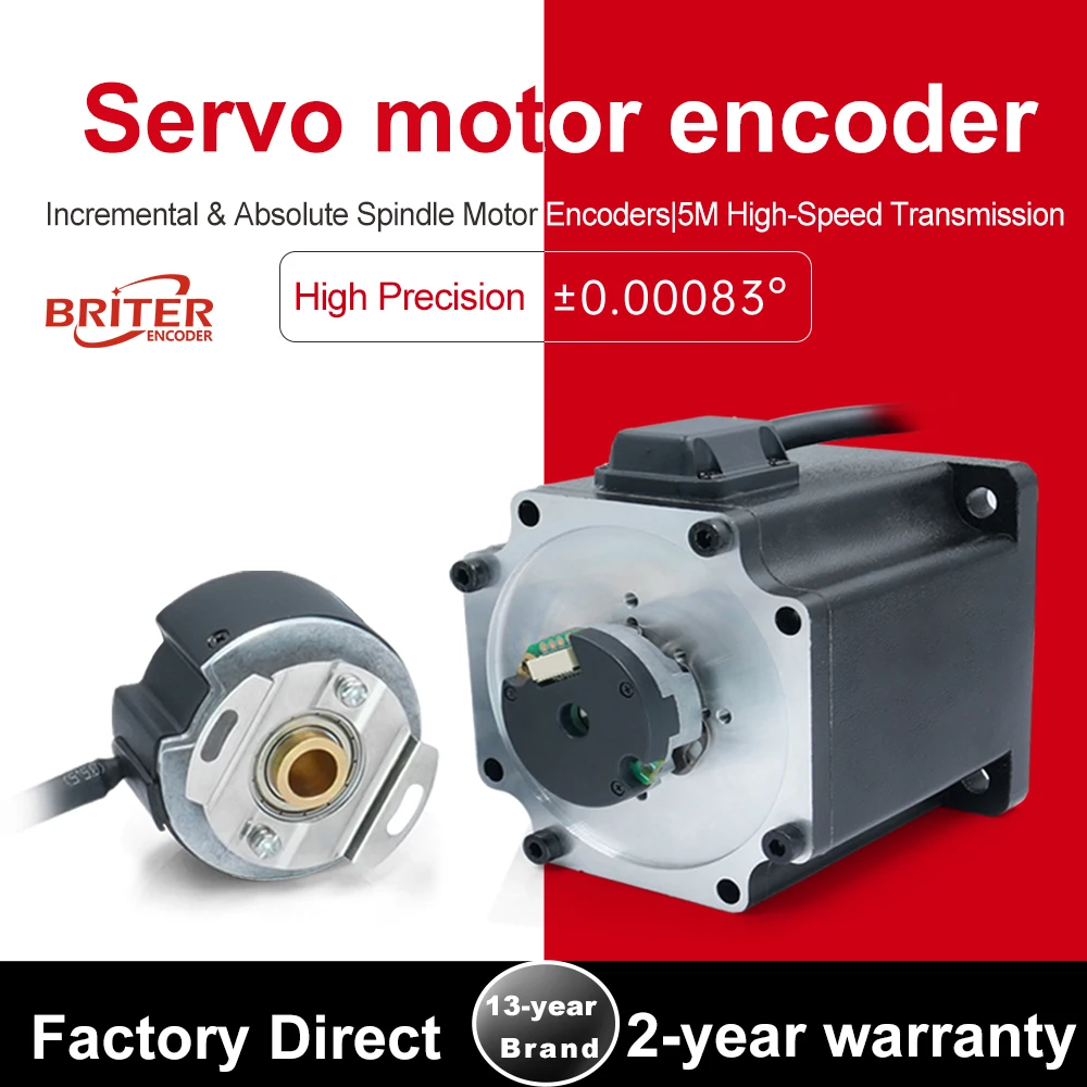 High-Precision Optical Grinding Servo Motor Spindle Encoder  Absolute Value Single/Multi-Turn Speed Measurement BriterEncoder