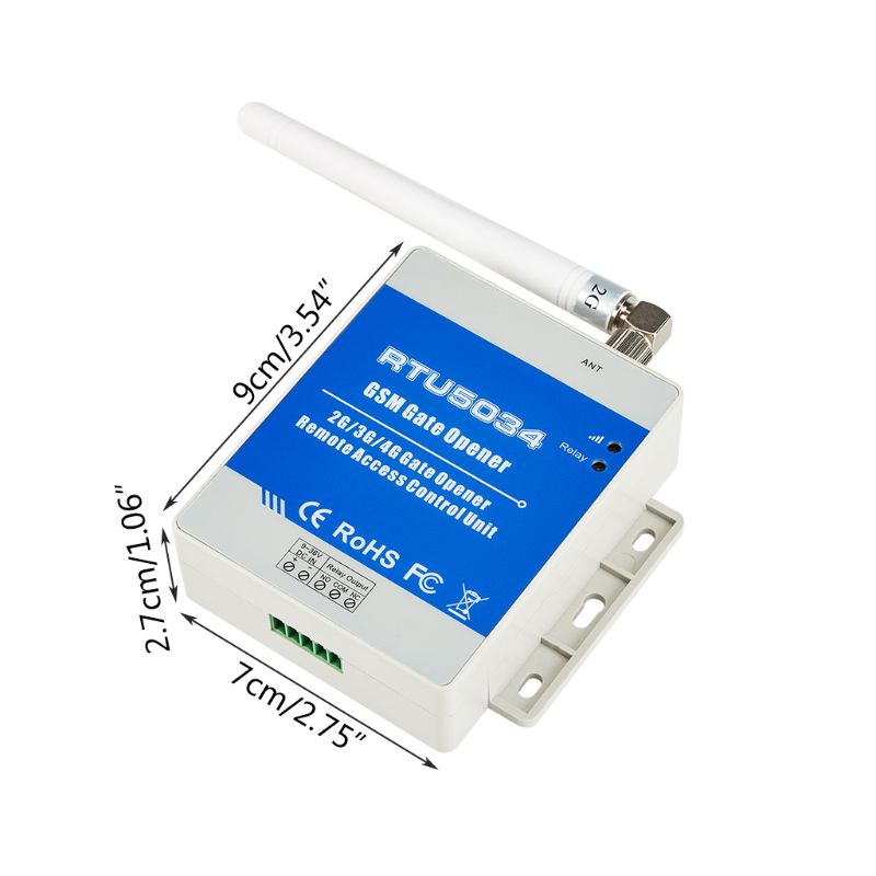 RTU5034 Abridor de puerta Interruptor remoto Relé Acceso a puerta con control de dial GSM gratuito