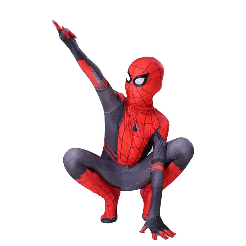 Costume da supereroe Spider Man Tuta Miles Spiderman Costumi cosplay di Halloween Tuta Copricapo Separazione Set da festa