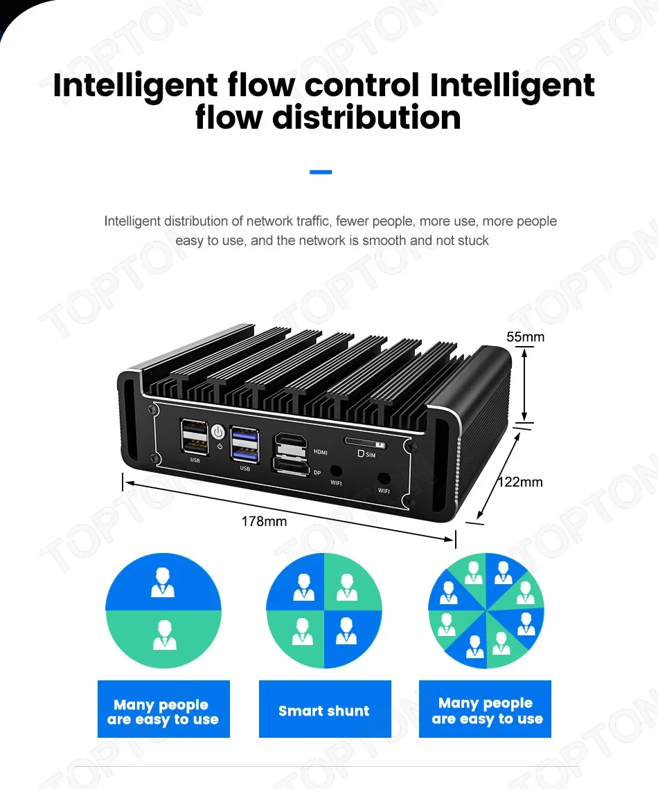 Solides Intel N100 Firewall-Gerät 4x 2,5G LAN i226-V Lüfterloser Mini-PC N5105 J5040 J4125 NVMe Mini-Computer pfSense Proxmox Host
