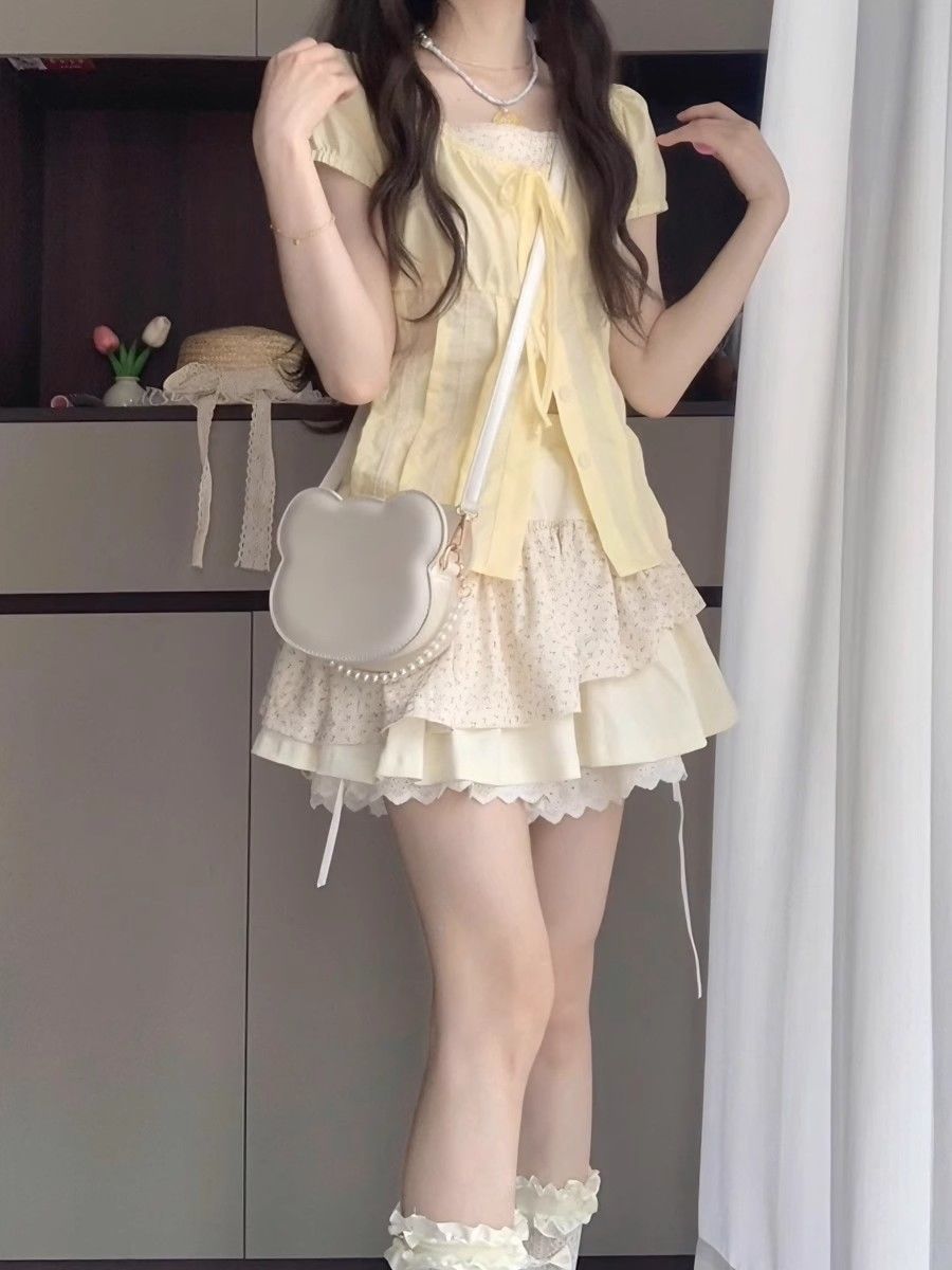 女性のヴィンテージレース半袖カーディガン,セクシーなスリムキャミソールドレス,日本のy2kスーツ,2000sヴィンテージ,2個セット,2024