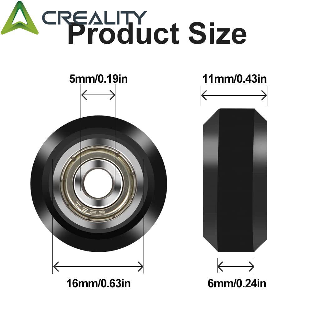 Creality Ender 3 rueda impresora 3D rueda POM polea de plástico 625zz rodamiento lineal para Ender 3 series/Ender 5 Series/CR 10 Series