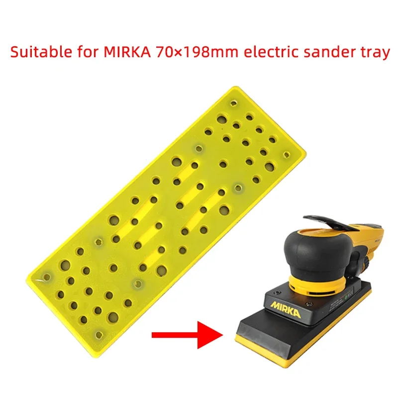70x198mm Pneumatic Dry Grinder Tray Suitable For Mirka Grinding Head Sandpaper Machine Chassis Dust Suction Square Grinding Disc