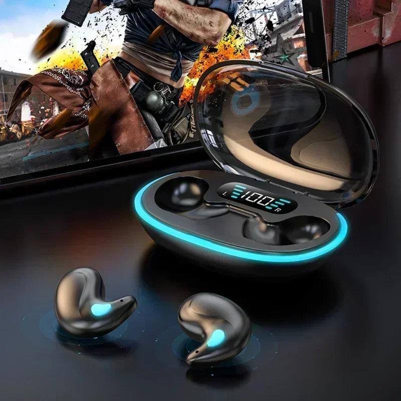 X55 mini sono invisível sem fio bluetooth 5.0 fones de ouvido ipx5 à prova dwaterproof água com cancelamento ruído controle toque