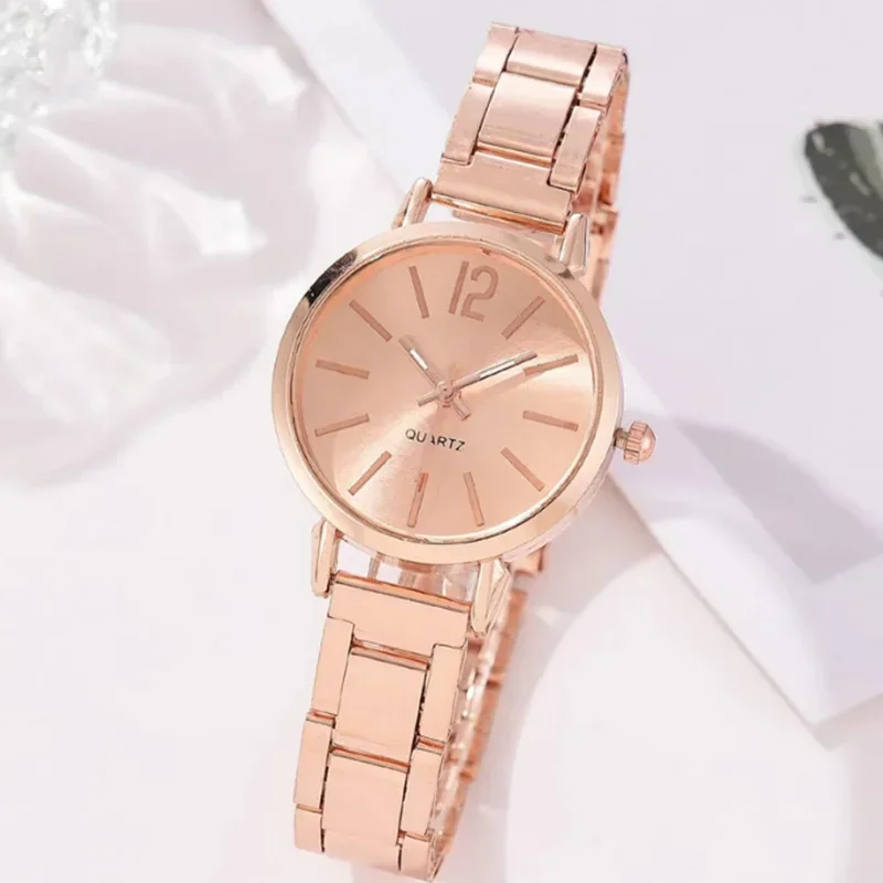 Relojes de pulsera de lujo para mujer, reloj de cuarzo analógico a la moda, correa de acero inoxidable, reloj de pulsera Digital informal para mujer