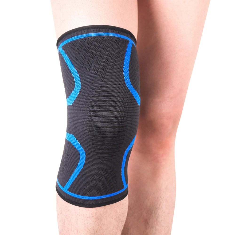 Esportes joelheiras elastano anti deslizamento elástico respirável joelheiras ao ar livre basquete fitness textura 3d malha joelheiras