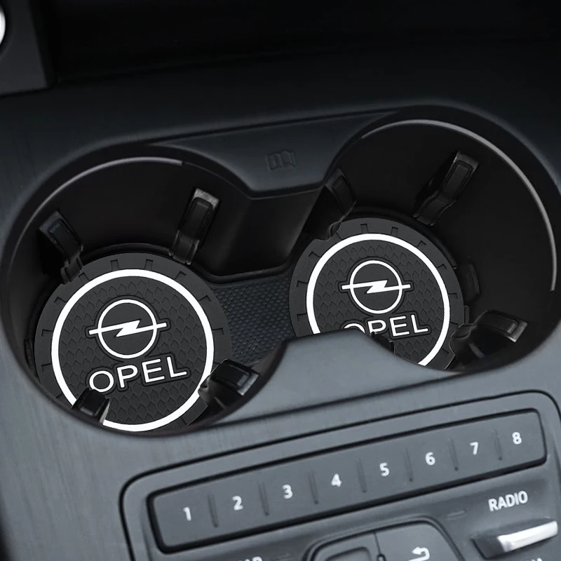 Posavasos de PVC para coche, almohadillas de silicona antideslizantes para taza de agua, accesorios interiores para Opel Astra J K Corsa Vectra D Zafira B Insignia Mokka