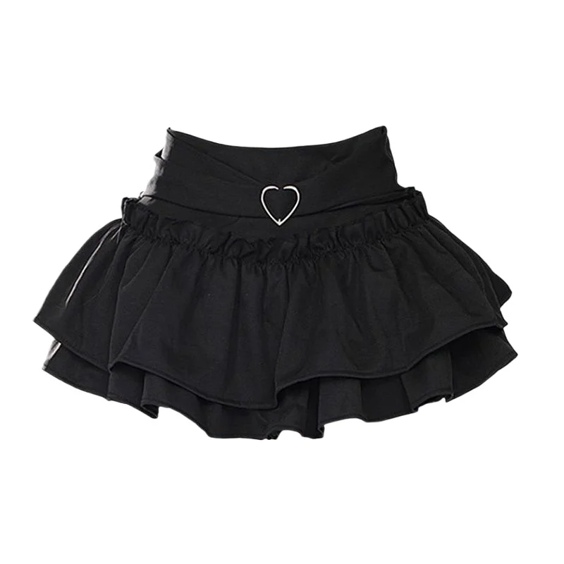 ROK MINI สไตล์ญี่ปุ่นน่ารักๆสำหรับผู้หญิงกระโปรงสั้นแนวหวานเอวสูง Y2k โลลิต้าสไตล์แบบเกาหลีของเด็กผู้หญิงร้อนฤดูร้อน